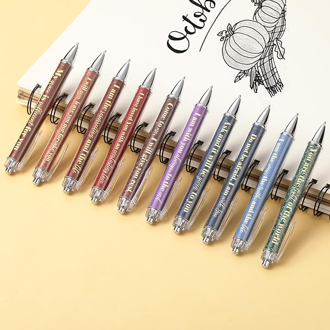 Mr. Pen- Christian Pen Set, 50 Pack, Black Ink, Earthen Hues, Bible Verse Pens Ballpoint Bulk