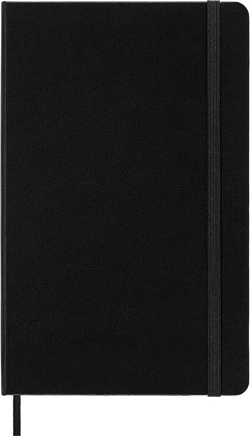 Moleskine Classic Notebook, Large, Plain, Black, Hard Cover (5 x 8.25)