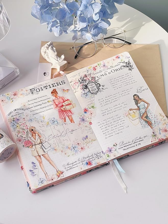 WT Wide PET Tape, Perfect for Scrapbooks, Junk Journals, Flower Girls Decorative Tape, Bloom & Vogue Tape, Transparent Clear Adhesive, Journal Scrapbook Bujo Planner DIY Craft Supplies(Single Roll)