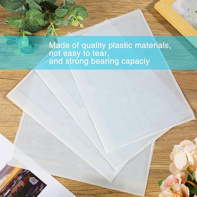 Chinco 30 Pcs Self Adhesive Pockets, Bin Labels for Storage Bins, Clear Pocket Label Sleeves, Plastic Index Card Holder with Top Open for Organizing Bins Box Drawer(9.9 x 7 Inches)
