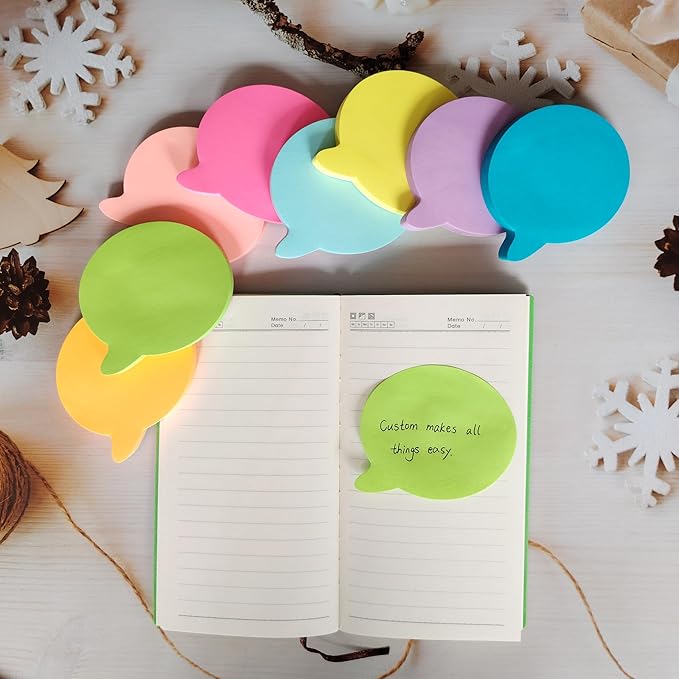 Bubble Sticky Notes Cute 3x3 Inches (8 Pads/Total 656 Sheets), Bubble Shaped Sticky Notes with 8 Bright Colors, Easy to Post, Strong Adhesive, Clean Removal for Home, Office