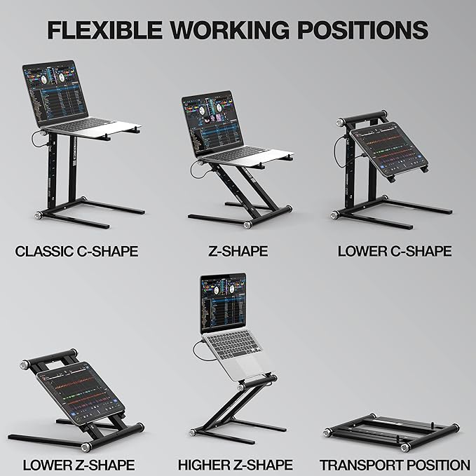 Reloop Advanced Laptop Stand with USB-C PD Hub (AMS, black (AMS-STAND-HUB)