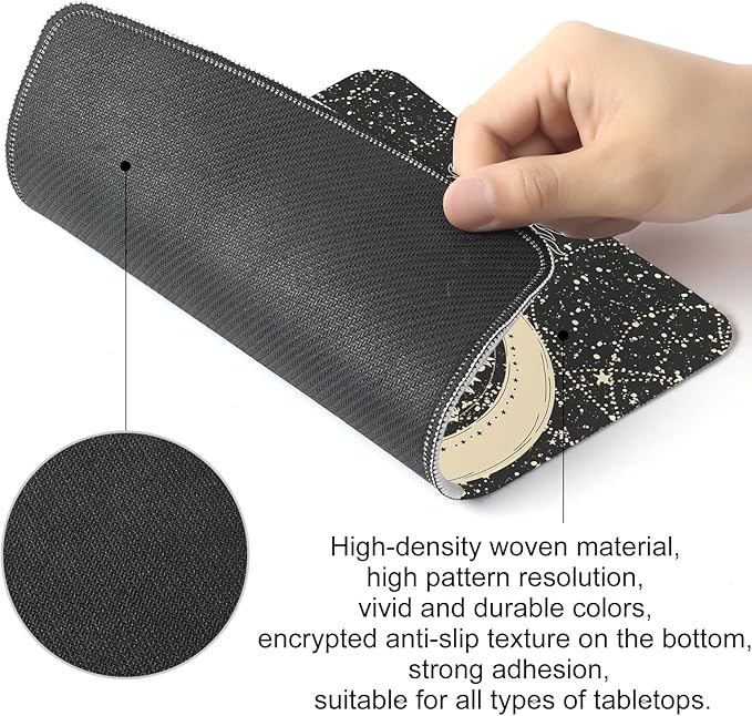 Moon and Sun Square Mouse Pad,Non-Slip Rubber Base Mouse Pad, Home Office Decoration Desktop Accessory,Laptop Mouse Pad for Office Laptops,9.4x7.8x0.12inch.