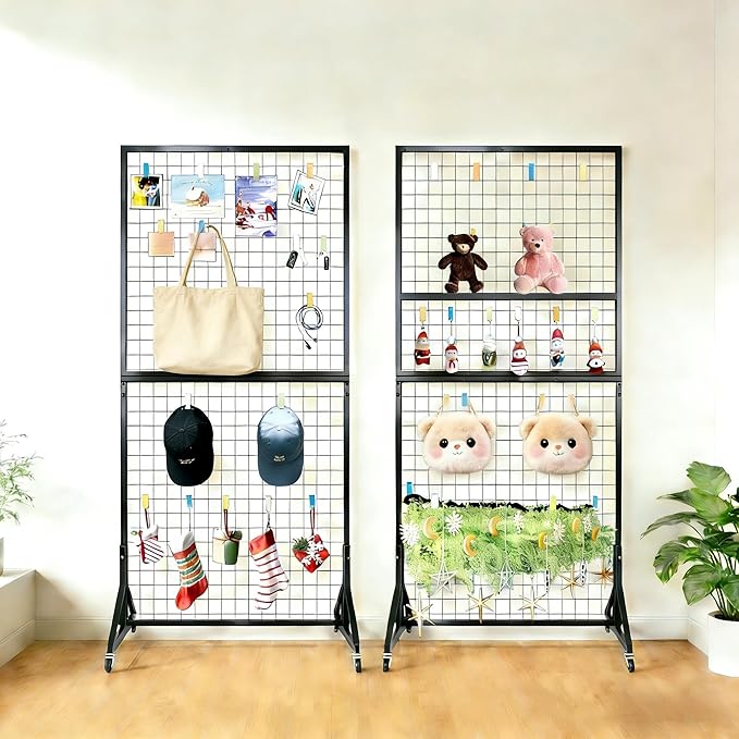 Starry 25 PCS Grid Wall Clips, Colorful Gridwall Sign Holder, Multifunctional Plastic Display Sign Holder Panel Clips for Home, Retail, Workspace Organization & Displays