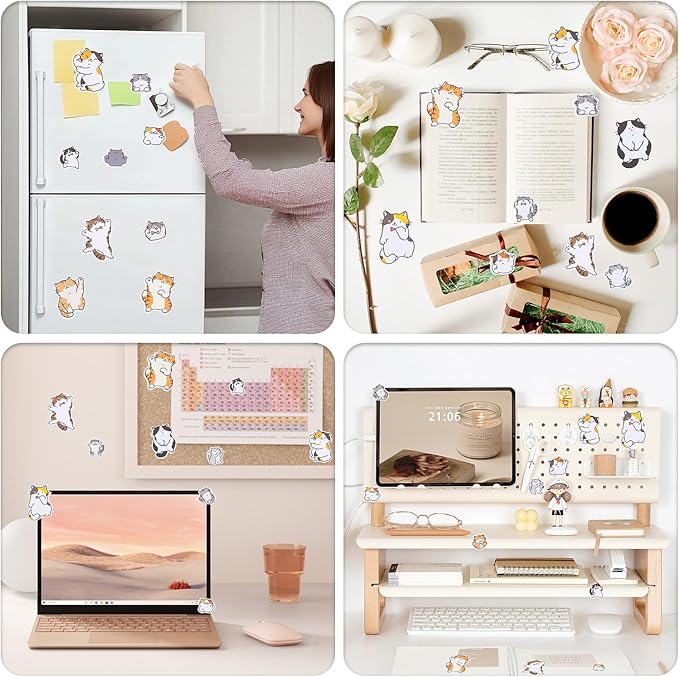 Cat Office School Supplies,Cute Sticky Notes Gel Ink Pens Stickers Greeting Card for Cat Lovers Stationery Supplies (63)