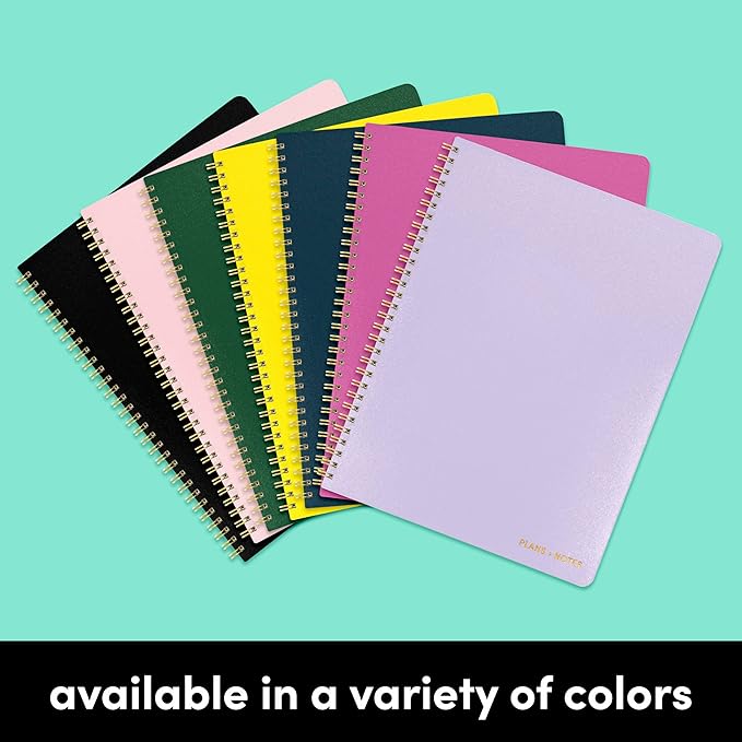 PAPERAGE Undated Daily Planner Notebook (Yellow), 8.5 in x 11 in, Spiral Bound To Do List & Schedule Planner, 104 Lined Pages for Plans & Notes