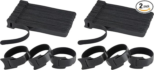 120PCS 6 Inch Reusable Cable Ties Wire Ties Cord Organizer Cable Organizer Adjustable Management Black (Pack of 2)