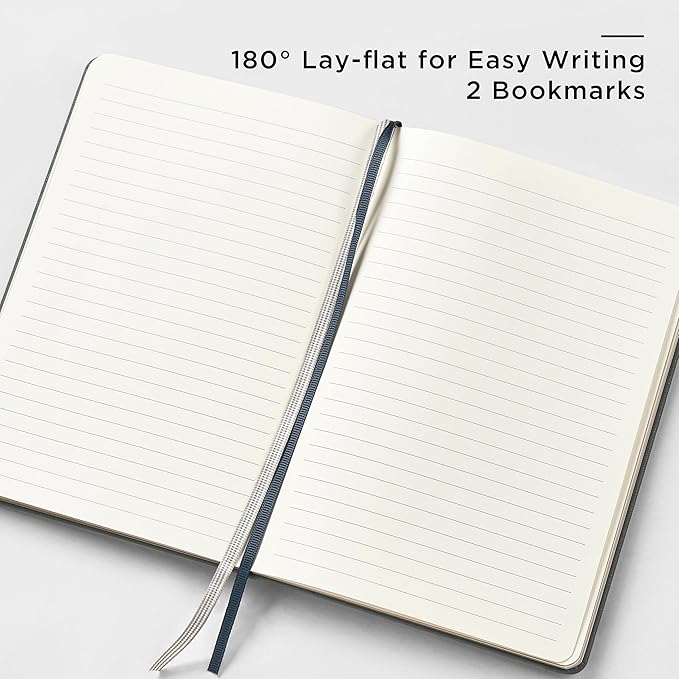 &And Per Se Lined Journal and Pen Set, A5 Leather Hardcover Notebook with Pen & Stationary Set, 160 Pages 100GSM Thick Ruled Paper Journal for Business Work Writing (Dark Blue)