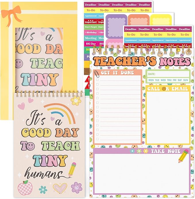 To Do List Pad - Spiral Bound Daily Tear Off Planner Notepad Undated with Checklist, 52 Sheets Vertical Design for Teachers, Office, Students, Appreciation Christmas Gifts (Retro Floral)