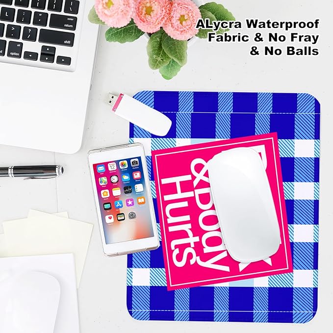Square Mouse Pad with Non-Slip Rubber Base,Home Office Decoration Desktop Accessory, Laptop Mouse Pad for Office Laptops, 9.4x7.8x0.12in （Back）