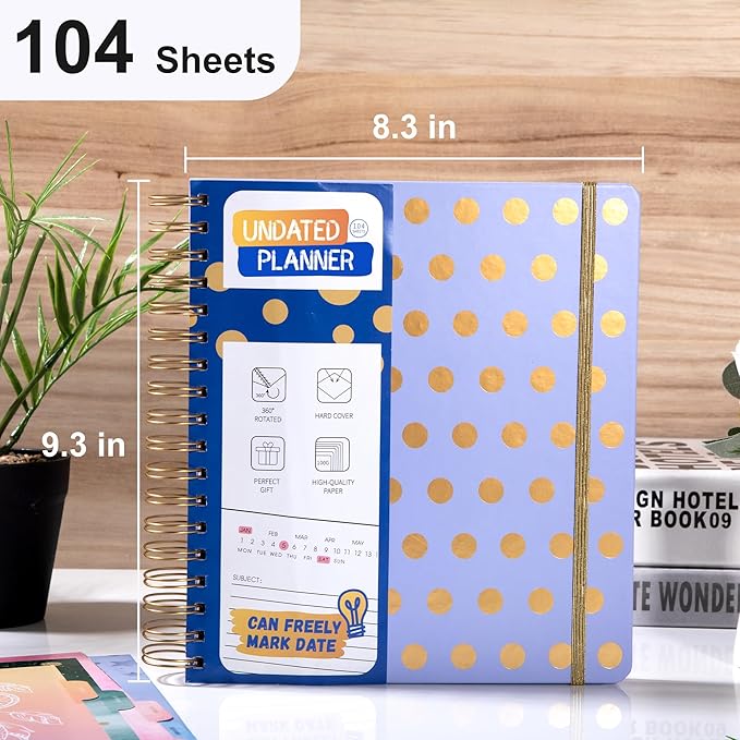 FLYING EAGLE Undated Work Planner Aesthetic Meeting Notebook for Work, Meeting Notes with Dividers Perfect Square Notebook for Women, Violet