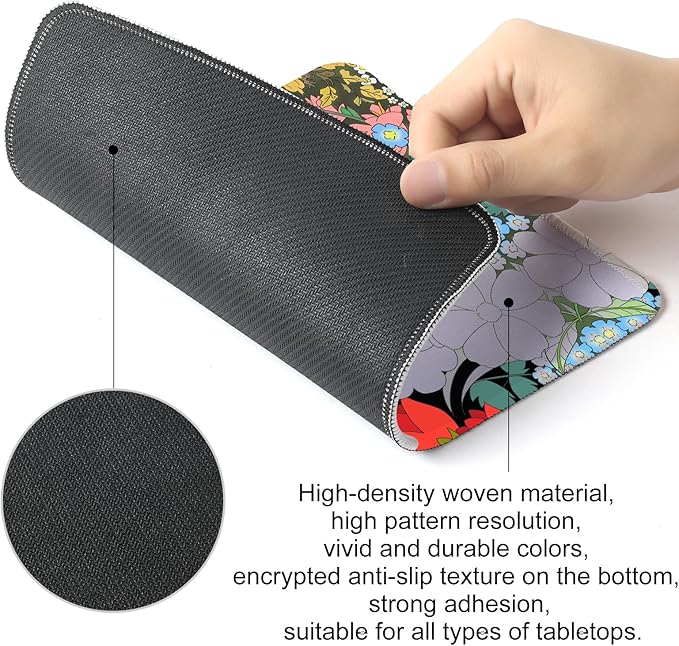 Black Cat Square Mouse Pad,Non-Slip Rubber Base Mouse Pad,Home Office Decoration Desktop Accessory,Laptop Mouse Pad for Office Laptops,9.4x7.8x0.12inch 4