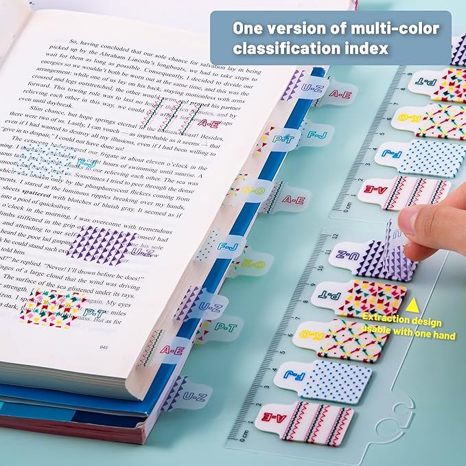 Golcellia 6 Pcs 600 Sheets Sticky Tabs - Colorful Sticky Flags with 5 Patterns - Index Tabs for Notebooks, Book Tabs, Page Tabs, Divider Tabs, Page Markers & Bible Tabs