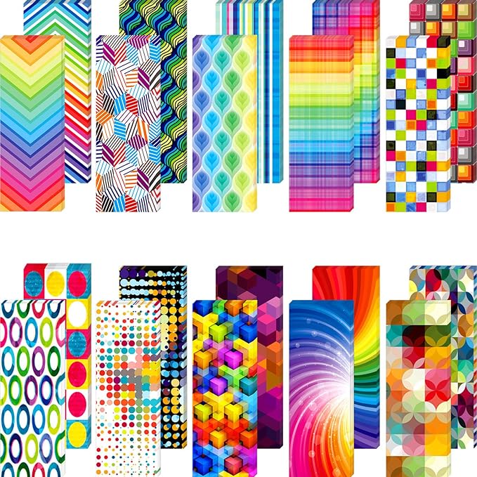 Laminated Book Markers Optical Bookmarks Reading Creative Colored Bookmarks for Teacher Student Kids Classroom School Office Stationery Supply(100 Pieces)
