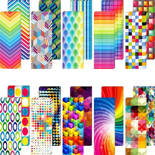 Laminated Book Markers Optical Bookmarks Reading Creative Colored Bookmarks for Teacher Student Kids Classroom School Office Stationery Supply(100 Pieces)