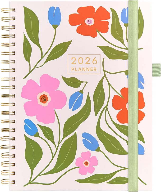 And Per Se 2026 Planner with Pattern, A4 Size-Daily, Weekly & 18-Monthly Planner, Daily Schedule, Monthly Tabs, 100 GSM Thick Paper(Botanical Floral)