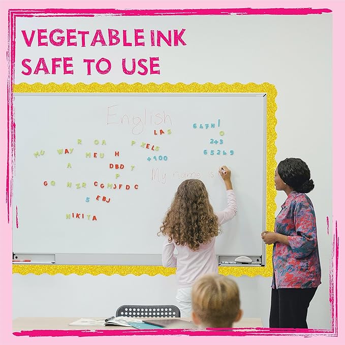 60 Feet Bulletin Board Borders, Golden Glitter Rolled Border Trim Scalloped Board Border with Wavy Line Design Decoration for School, Classroom & Office