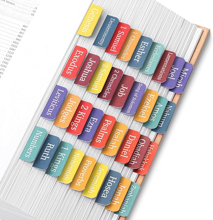Mr. Pen- Bible Tabs, 75 Tabs, Elegant Rainbow, Laminated Bible Tabs for Women and Men, Bible Tabs for Study Bible, Large Print Bible Index Tabs, Bible Book Tabs, Bible Labels Tabs, Mr. Pen Bible Tabs