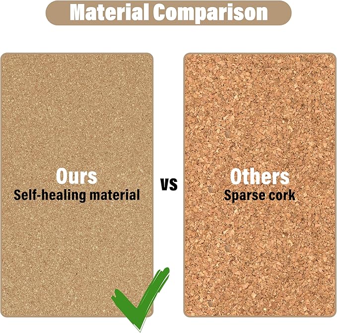 Cork Board 17"x8" Tiles Bulletin Board 12Pack, 1/2" Thick Self-Adhesive Cork Boards for Walls,Corkboards for Office Home School Message Board or Vision Board Decoration