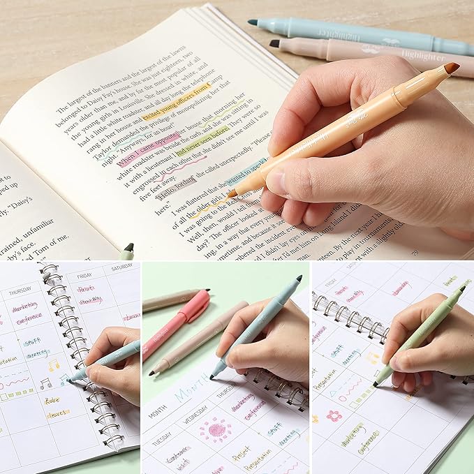 Mr. Pen- Dual Tip Highlighters, 16 Pack, Fine & Chisel, Cute Highlighters Assorted Colors, Dual Tip Markers