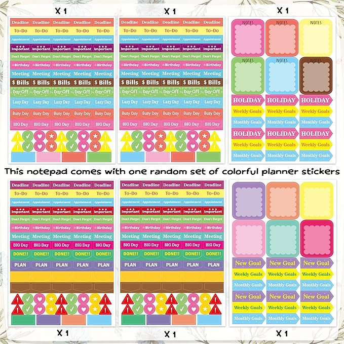 To Do List Pad - Spiral Bound Daily Tear Off Planner Notepad Undated with Checklist, 52 Sheets Vertical Design for Teachers, Office, Students, Appreciation Christmas Gifts (Wildflower)