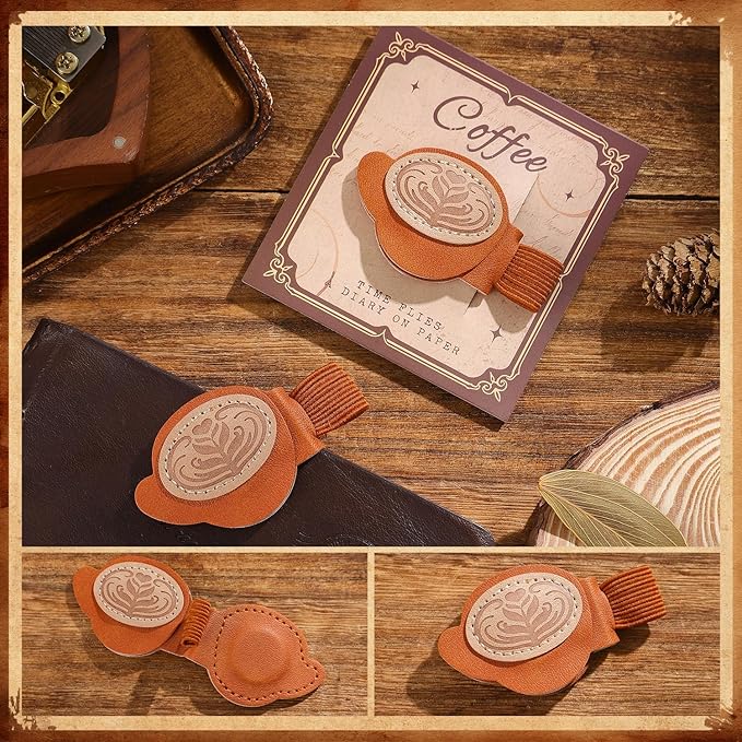 2PCS Magnetic Bookmarks with Pen Clip, Leather Bookmarks for Women, Magnetic Pen Holder Book Accessories