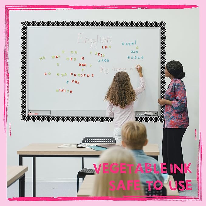 60 Feet Bulletin Board Borders, Scalloped Rolled Border Trim Decoration Bulletin Boards, Walls, Desks, Windows, Doors for School, Classroom & Offices