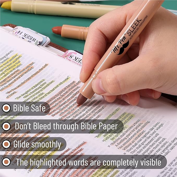 Mr. Pen- Gel Highlighter Set, 16 Pack, Assorted Colors, Bible Highlighters No Bleed Gift Set