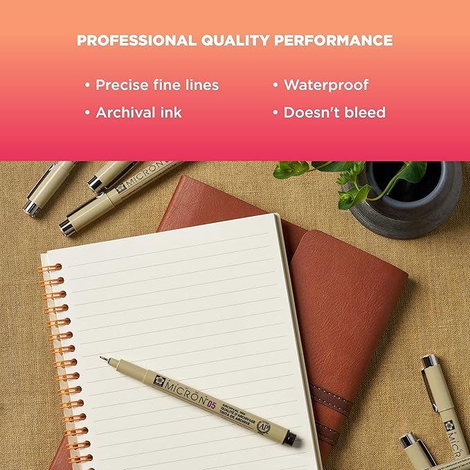SAKURA 30065 6-Piece Pigma Micron (Colors may vary) 05 Ink Pen Set
