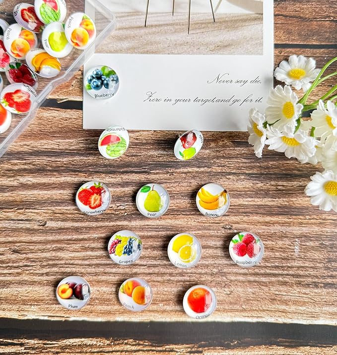 24Pcs Push Pins,Decorative Thumb Tacks,Tacks and Push pins,Cork Board Tacks,Thumb Tack Decorative for CorkBoard, Office Organization or Home