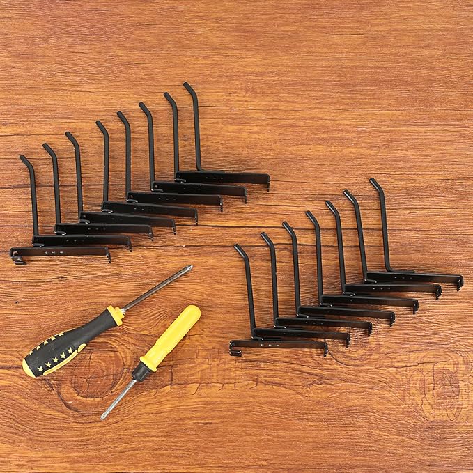 35 Pcs Gridwall Hooks, 4 Inch Metal Grid Hooks for Retail Garage Workspace Home Organization, Grid Wall Panels Accessories, Display Hooks Hangers for Clothes Painting Photography Canvas