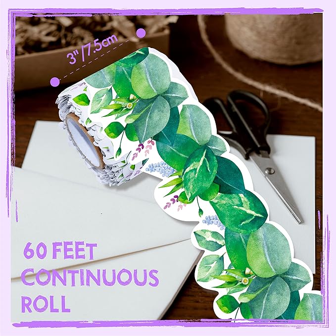 ERKE 60 Feet Bulletin Board Borders, Scalloped Rolled Border Trim with Floral and Leaves Patterns for School, Classroom & Offices