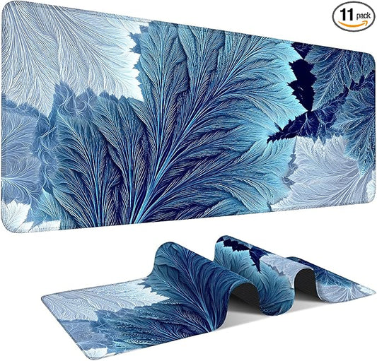 Leaves Extended Gaming Mouse Pad 35.4x15.7Inch Large Desk Mat Anti-Slip Rubber Base & Durable Stitched Edges for Gamers Smooth Mouse Writing Surface for Desk Office/Home