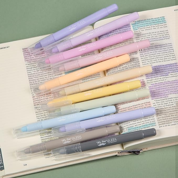 Mr. Pen- Gel Highlighters, 14 Pack, Ethereal Pastel Colors, Bible Highlighters for Bibles That Do Not Bleed