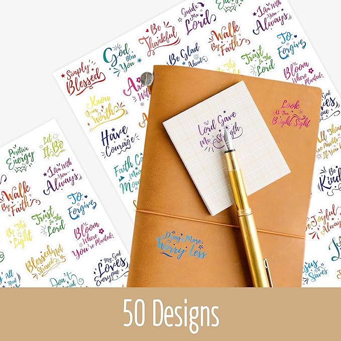 1000 PCS Bible Verse Stickers, Clear Inspirational Pray Stickers Encouraging Scripture Decals Jesus Christian Religious Faith Labels for Scrapbooks Bottles Computer Planner Diary Album Kids Adults