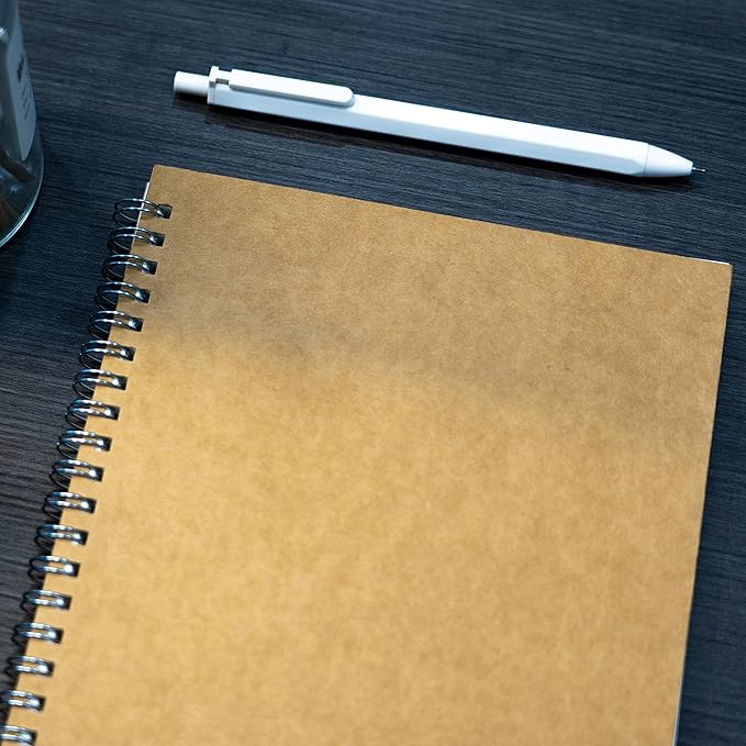 DSTELIN 10 inch x 7.5 inch, 100GSM, Blank Spiral Notebook, 2-Pack, Soft Cover, Sketch book, 50 Pages / 25 Sheets, (Brown)