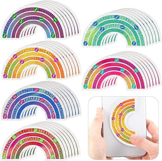 36 Pcs Sensory Strips Infinity Rainbow Anxiety Mindfulness Stickers Adults Stress Breathing Stickers Fidget Adhesives Rough Textured Tape for Classroom Desk Office Computer(Classic)