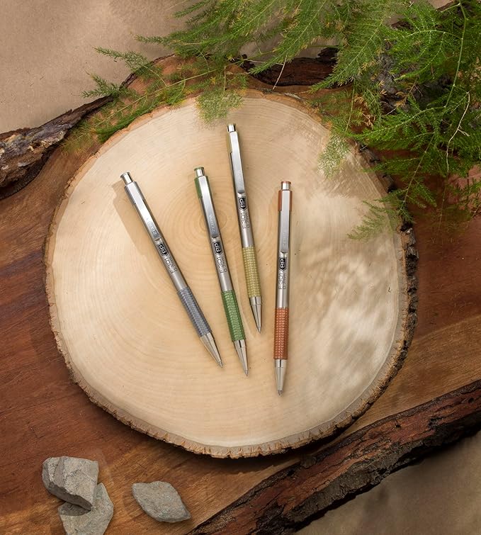 Zebra Pen F-301 Signature Series Retractable Ballpoint Pen, 0.7mm, Black Easy-Glide Ink, Stainless-Steel Barrel, Terracotta Earth Tone Accents, Best for Office, Journal and Planner Use, 4-Pack (27294)