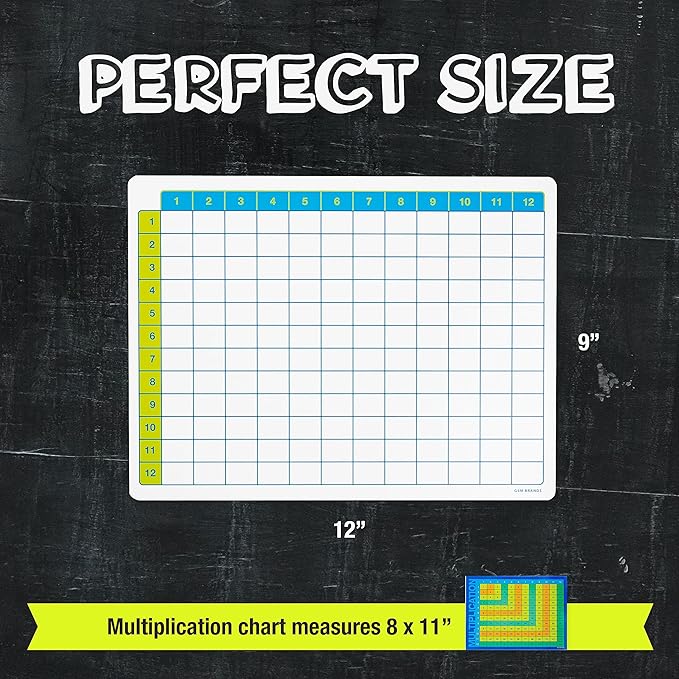 Dry Erase Multiplication Board 9x12in Double Sided Whiteboard with Chart for Classroom and Homeschool