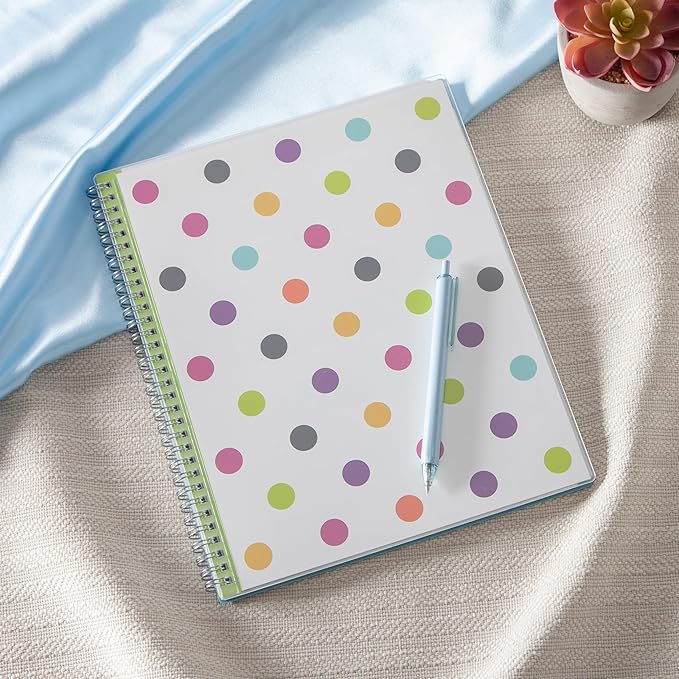 Blue Sky 2025-2026 Weekly and Monthly Academic Year Teacher Lesson Planner Calendar, July 2025 - June 2026, 8.5" x 11", Flexible Cover, Wirebound, Laminated Tabs, Storage Pocket, Dots