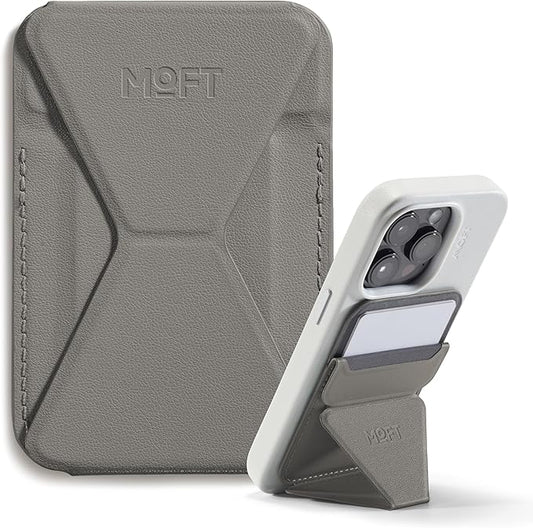 MOFT Magnetic Wallet Stand Compatible with iPhone 17/16/15/14/13/12 Series, Angle Adjustment & Magsafe Compatible MOVAS Phone Stand,Taupe