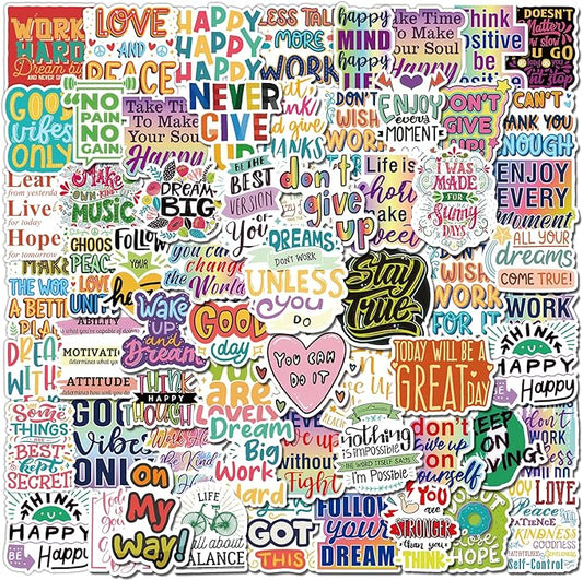 300 PCS Motivational & Positive Affirmation Sticker Pack – Inspirational Vinyl Quote Stickers for Teens, Adults & Teachers | Waterproof Decals for Water Bottles, Laptops, Journals & Scrapbooks