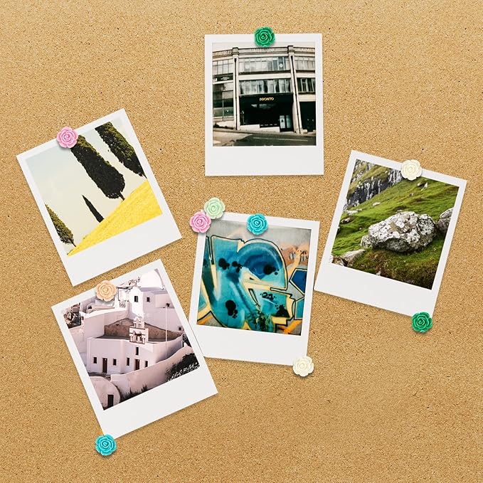 Push Pins for Cork Board - Cuttte 30pcs Decorative Push Pins with Case, Cute Thumb Tacks and Pushpins for Bulletin Board, 6 Colors Flower Pushpins