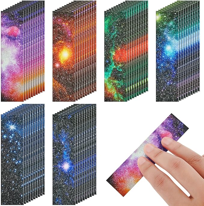 72 Pcs Anxiety Sensory Stickers Strips Adhesive Textured Mental Health Calm Stickers Mindfulness Fidget Decals Stress Anxiety Relief Items for Therapy Office Desk Counselor(Galaxy)