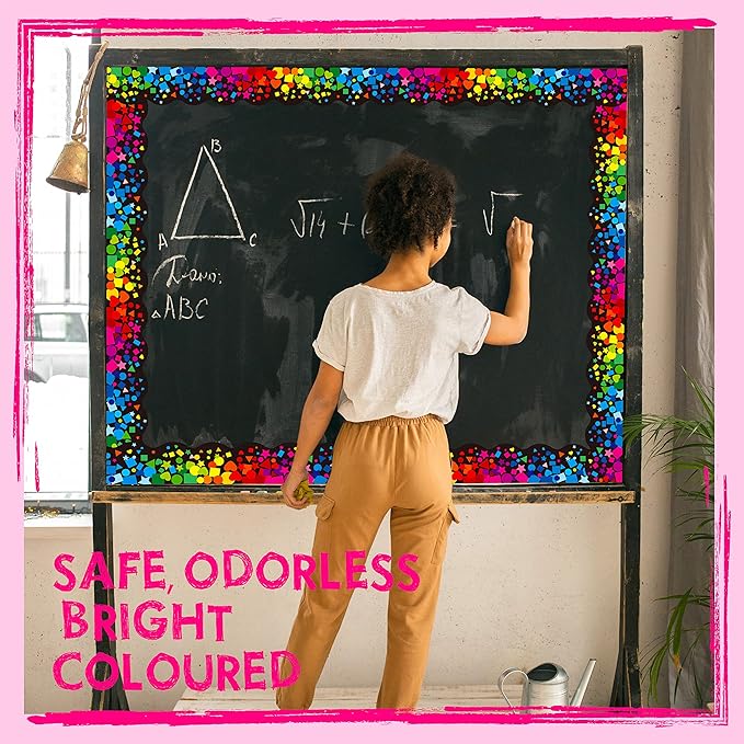 60 Feet Bulletin Board Borders, Self Adhesive Scalloped Confetti Rolled Border Trim Decoration with Strong & Permanent Adhesive for School, Classroom Offices Wall, Desks, Windows, Doors