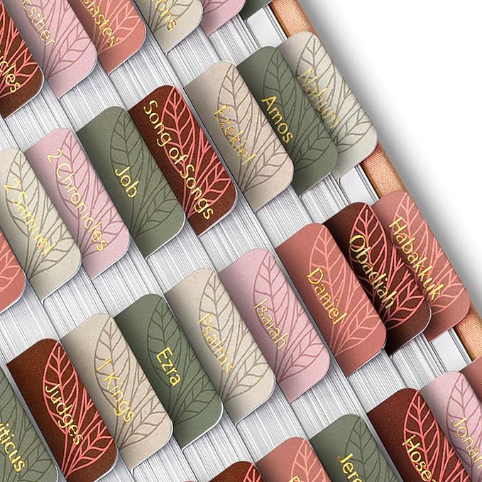 Mr. Pen- Bible Tabs, 75 Tabs, Autumnal Earth, Gold Foil Embossed Lettering, Laminated Bible Tabs for Women and Men, Bible Tabs for Study Bible Index Tabs, Bible Book Tabs, Bible Labels Tabs