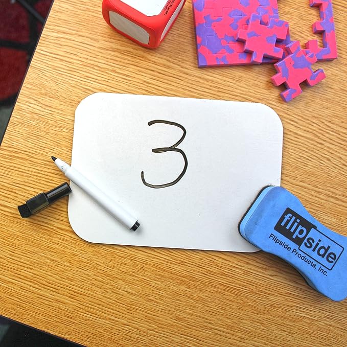 Flipside Products 5" x 7" Two-Sided Dry Erase White Boards, Classroom Pack, Double Sided Lapboard for Class, Reusable for Group Participation - 12 Pack