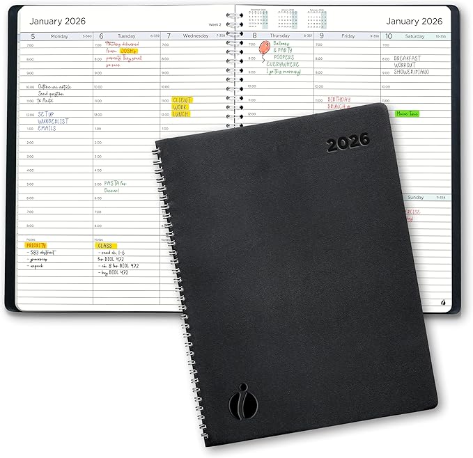 2026 Planner Weekly and Monthly – Hourly Appointment Book 2026 – Softcover, Twin-Wire Binding – Teacher Planner, Simple Design for Productivity – January 2026 to December 2026, 8.5 x 11