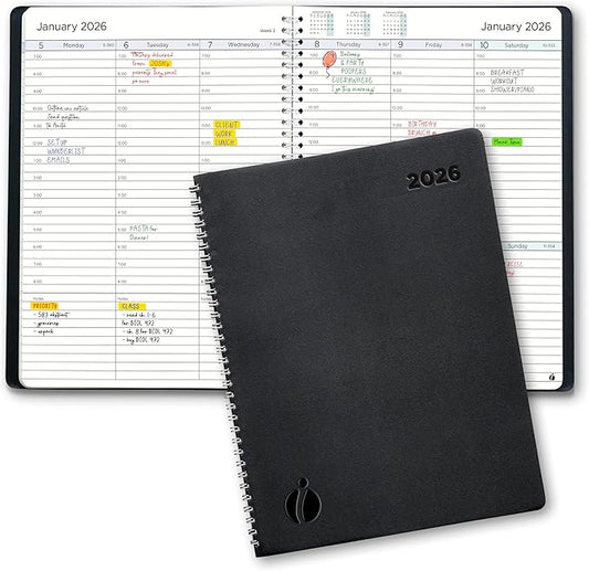 2026 Planner Weekly and Monthly – Hourly Appointment Book 2026 – Softcover, Twin-Wire Binding – Teacher Planner, Simple Design for Productivity – January 2026 to December 2026, 8.5 x 11