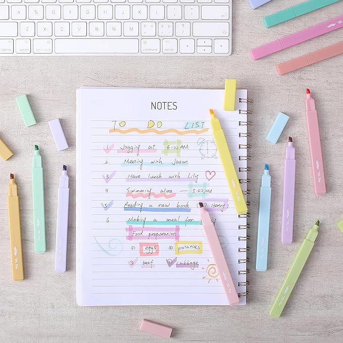Mr. Pen- Aesthetic Highlighters, 48 Pack, Chisel Tip, Pastel Colors, Bulk Cute Highlighters Assorted Colors